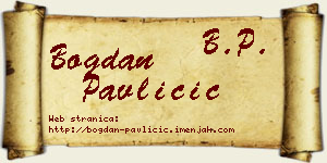 Bogdan Pavličić vizit kartica